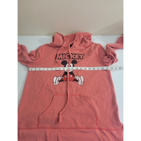 Disney Orange Mickey Mouse Graphic Pullover Hoodie Sweatshirt Women's Size Large - Picture 4 of 9